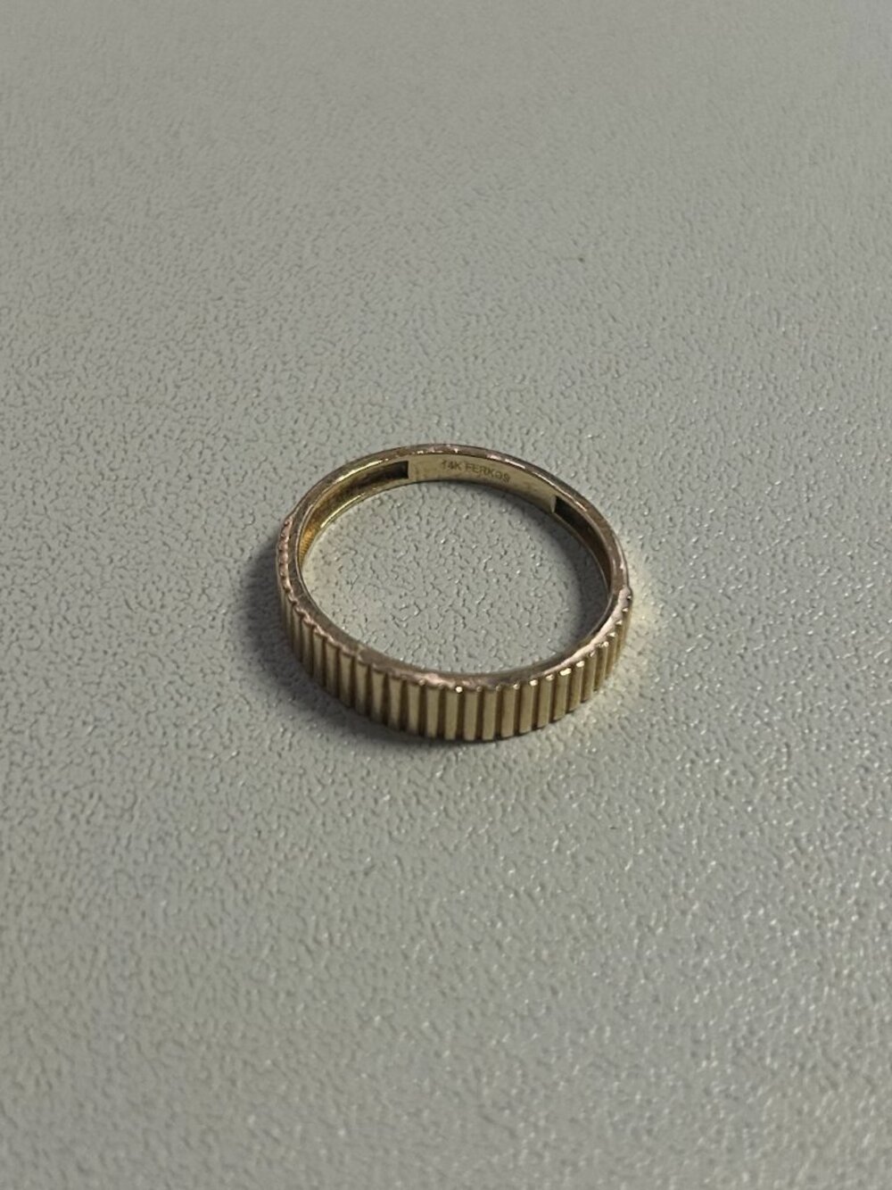 14k Solid Gold Ring Fluted